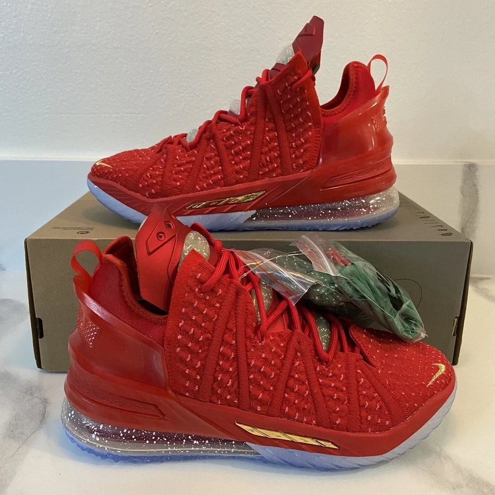 Nike Lebron 18 Basketball Shoes Christmas X-Mas in LA Men's 8 Women's 9.5